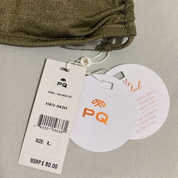 PILYQ Women's Haven Luna Wave Top & Haven Tie Full Bottom Bikini Set Size L - Picture 4 of 12